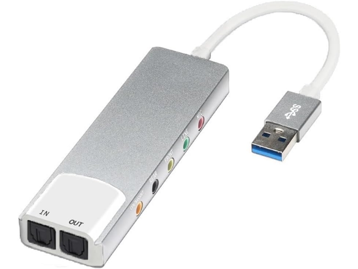 Tarjeta Convertidora De Audio Usb Externa, Adaptador De Auriculares De 5.1 Canales, Sonido Spdif Para Pc