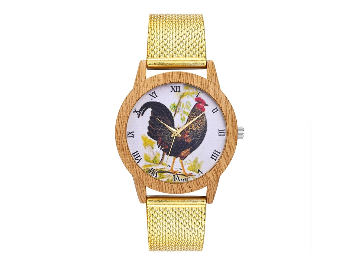 Reloj De Pulsera Unisex De Cuarzo Con Correa De Silicona Moda Oro