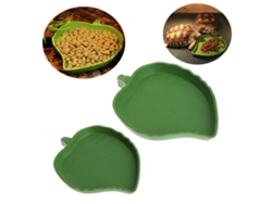 2 Comederos Con Forma De Hoja Para Reptiles, Comida Y Agua, Tortugas, Lagartos, Serpientes, Mascotas, Plástico, Verde