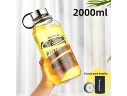 (2000ml) Botella De Agua De Vidrio, Gran Capacidad, A Prueba De Fugas, Portátil.