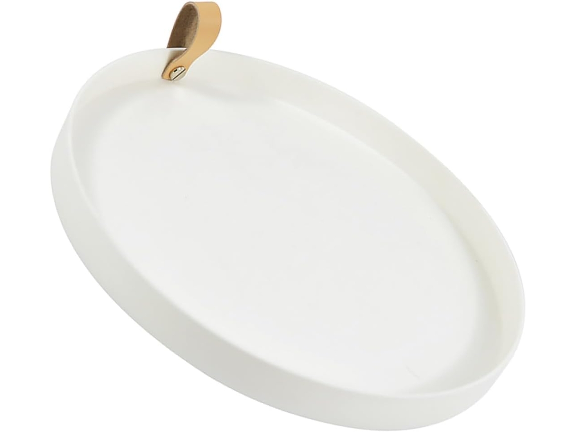 Bandeja De Almacenamiento De Escritorio Extraíble Con Asa Para Objetos Pequeños, Diseño Circular.