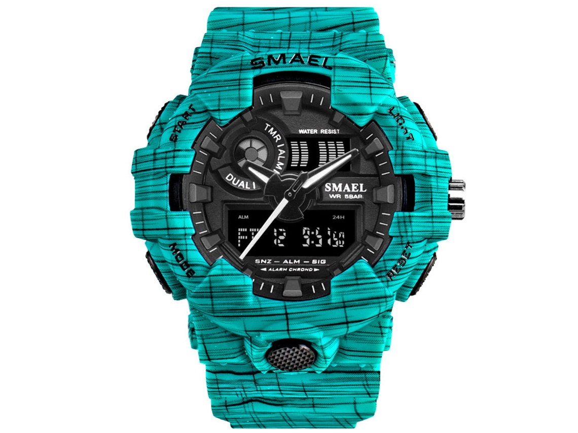 Reloj Deportivo Multifuncional Smael Correa Plástica Azul Claro