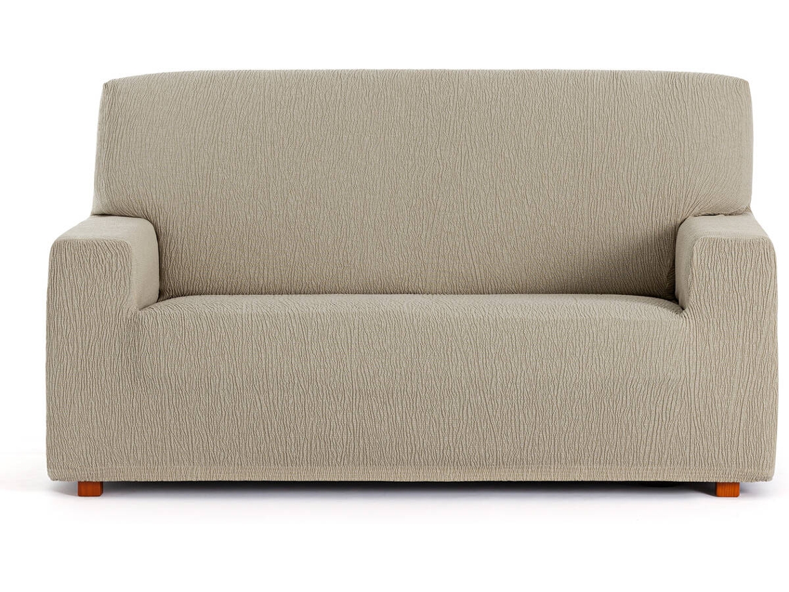 Funda de Sofá 3 Plazas EYSA Premium Troya Tejido Elástico (210 x 70 x 110 cm - Poliéster y Algodón - Visón)