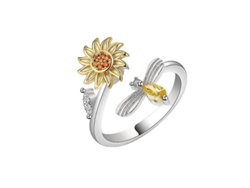 Anillo antiestrés giratorio ajustable de acero inoxidable 2026 para mujer: regalo ideal para aliviar la ansiedad y el estrés.