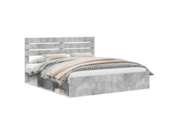 Maison Exclusive - Estructura De Cama Concreto 180 X 200 Cm Madera De Pino Macizo