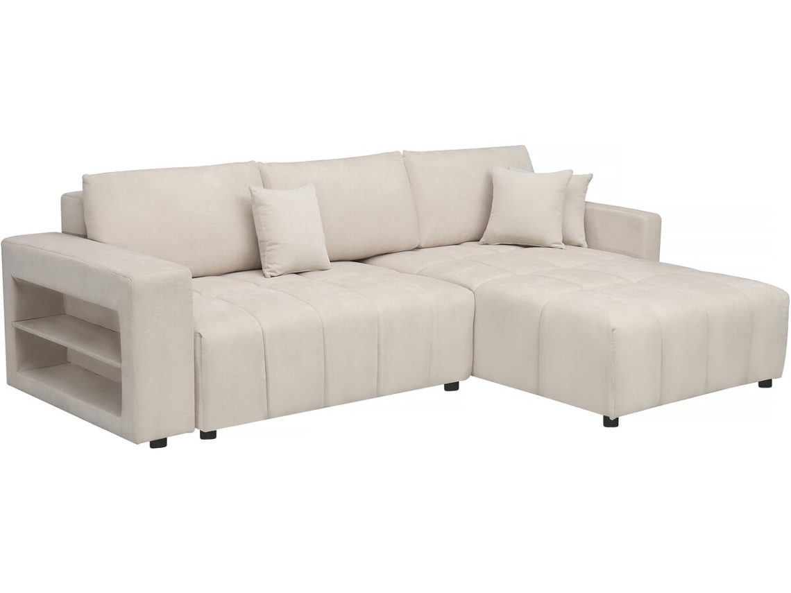 Sofá Cama Esquinero 3 Plazas En Tejido de Chenilla Trocadero Beige PALOZI SOFA