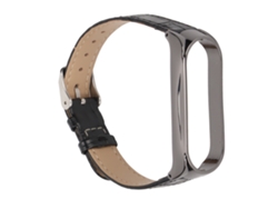 Pulseira De Couro Para Xiaomi Mi Band 6 5 Nfc Com Design Em Bambu E Fixação Rápida
