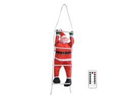 Adorno Navideño De Papá Noel Trepando Por Una Cuerda Led De 90 Cm Con 60 Luces Y 8 Modos, Usb, Para Decoración Del Árbol De Navidad.