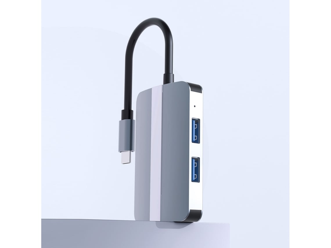 Hub Usb-c 5 En 1 Con Lector De Tarjetas Sd/tf, Ethernet Rj45, Usb 3.0 Y 2.0 Para Macbook, Huawei Y Samsung.