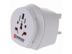 Adaptador de viaje universal 2 en 1 para Inglaterra, 13 A, color blanco Skross