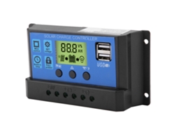 Controlador de carga solar PWM 2026dz-12v 24v con pantalla LCD y 2 puertos USB, regulador de 20A YJSS-20A