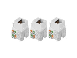 3 Peças Módulo Rj45 Ethernet Cat.6 Não Blindado 180 Graus Componente Eletrônico Informático
