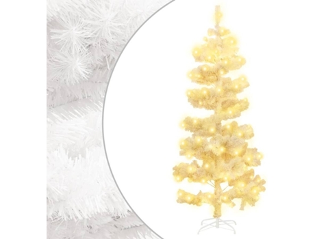 Árbol de Navidad en espiral VIDAXL con luces y soporte blanco (180 cm)