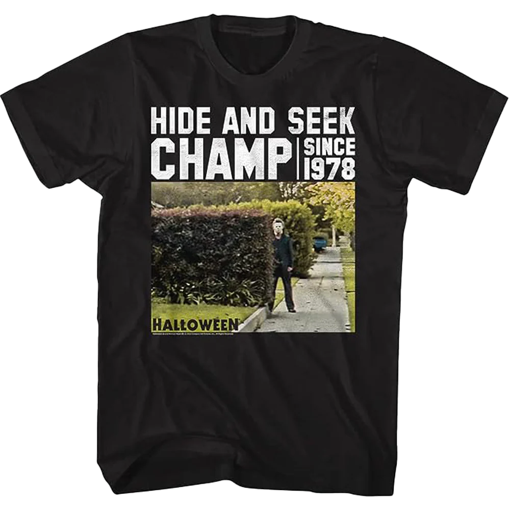 Camiseta "Campeão de Esconde-Esconde do Halloween desde 1978" - Tamanho: XXL