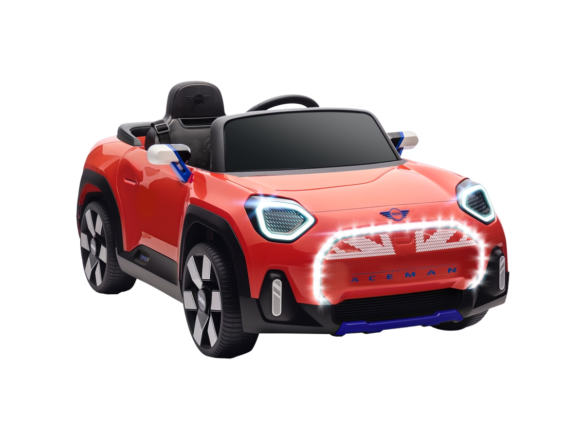 Coche eléctrico infantil Aceman Mini Concept de 12 V con Bluetooth, doble motor, suspensión trasera, faros, música, USB, 109 x 63 x 46 cm, rojo.