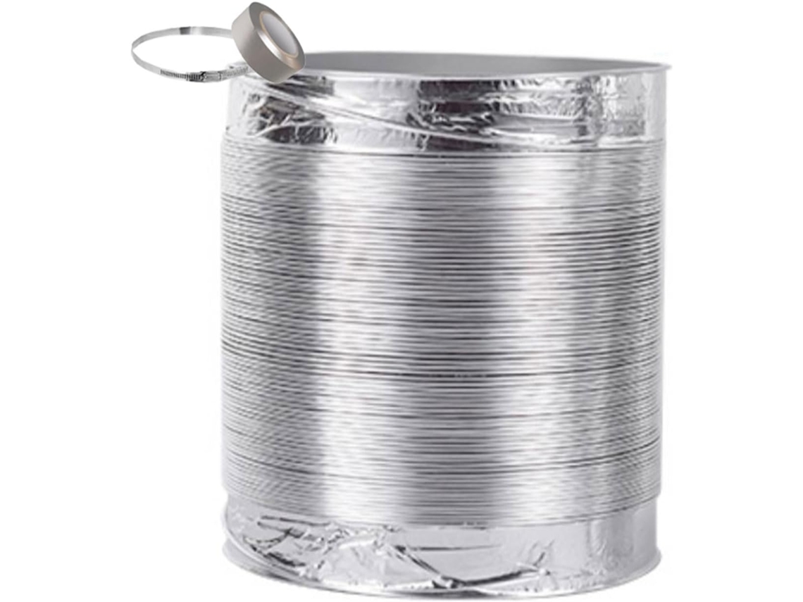 Manguera De Ventilación Flexible Aluminio Para Secadoras - Insonorizada Sin Aislamiento 1,5 M Largo 100 Mm ...