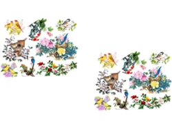 2 Láminas De Pegatinas Decorativas De Pared Con Pájaros Y Ramas Para La Habitación De Un Niño.