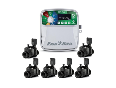 Programador de Riego automático Eléctrico ESP-TM2 6 zonas Interior Rain Bird 6 Electroválvulas 100HV 24V 1 SUINGA