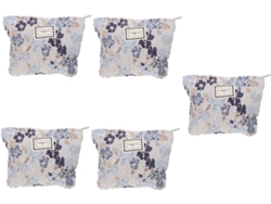Neceser Portátil De 5 Piezas Con Relieve, Elegante Accesorio De Viaje Para Cosméticos.