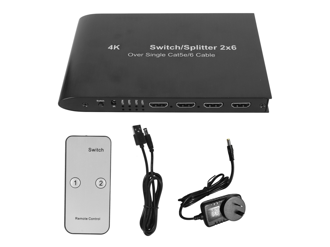 Conmutador De Matriz Hdmi (conmutación De Vídeo De 2 Entradas Y 6 Salidas Distribución De Señal 4k)