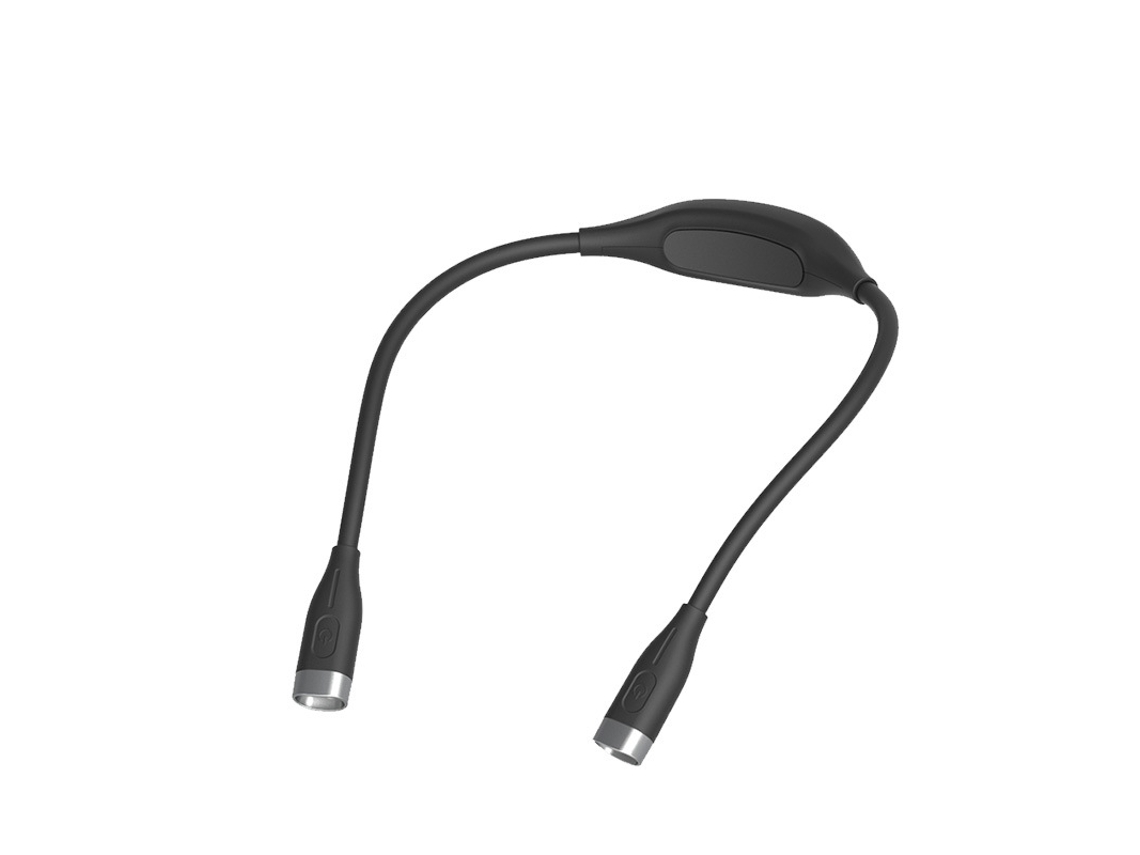 Lámpara de lectura LED MDUG con protección ocular y carga USB (negra)