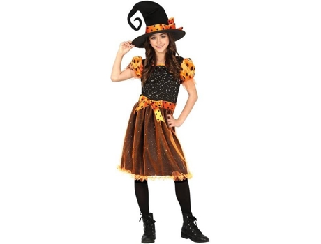 Disfraz de Niña GUIRCA bruja naranja (Tam: 10-12 años)