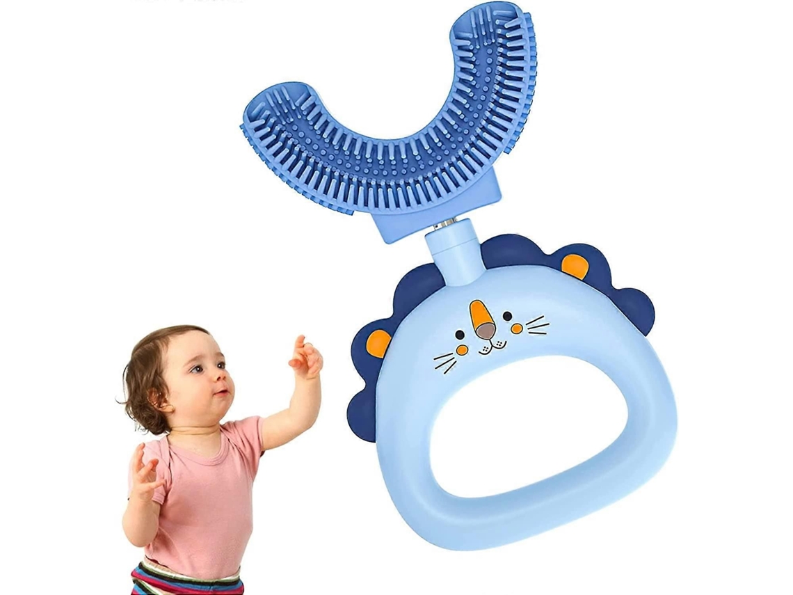 Cepillo de dientes en forma de U para toda la boca, cepillo de dientes infantil con cabezal en forma de L para una limpieza completa, GOKOCO