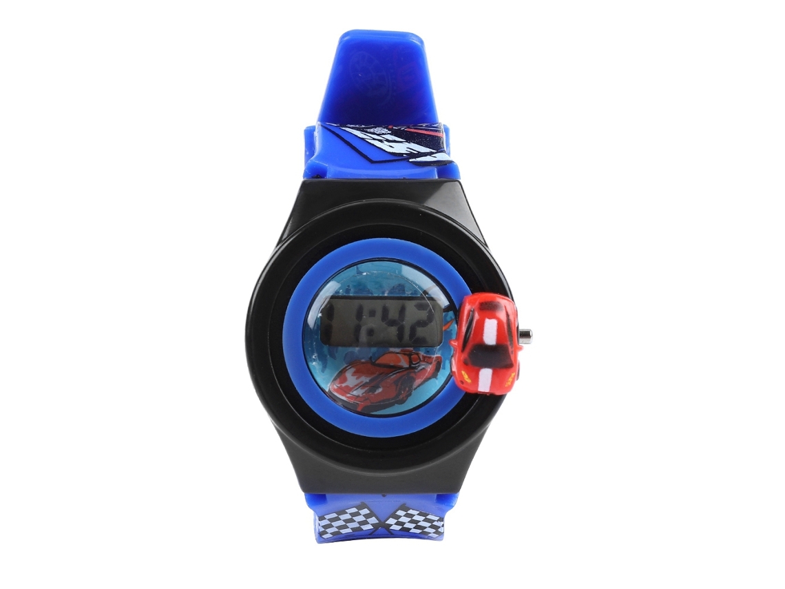 Juguete De Coche De Carreras Giratorio Reloj Animado Reloj Electrónico Infantil Azul Cielo