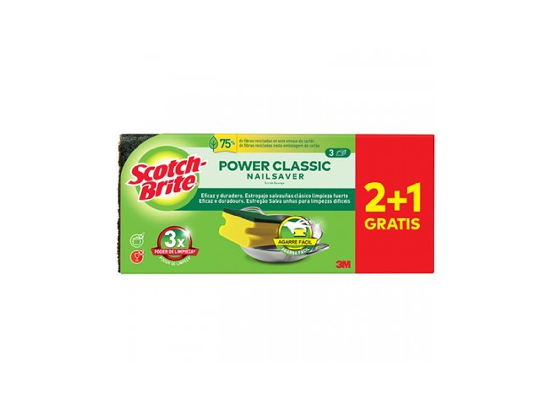 Paquete. 3 Fregones De Fibra Verde Salvam Pregos7 100309866 Scotch Brite