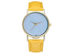 Reloj De Pulsera Analógico De Cuarzo Para Hombre/mujer, Estilo Casual, Color Amarillo.