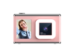 Câmara Digital 6400w Pixel Frontal e Traseira Câmara Dupla Mini Câmara CCD Estudante com Luz de Preenchimento Rosa 