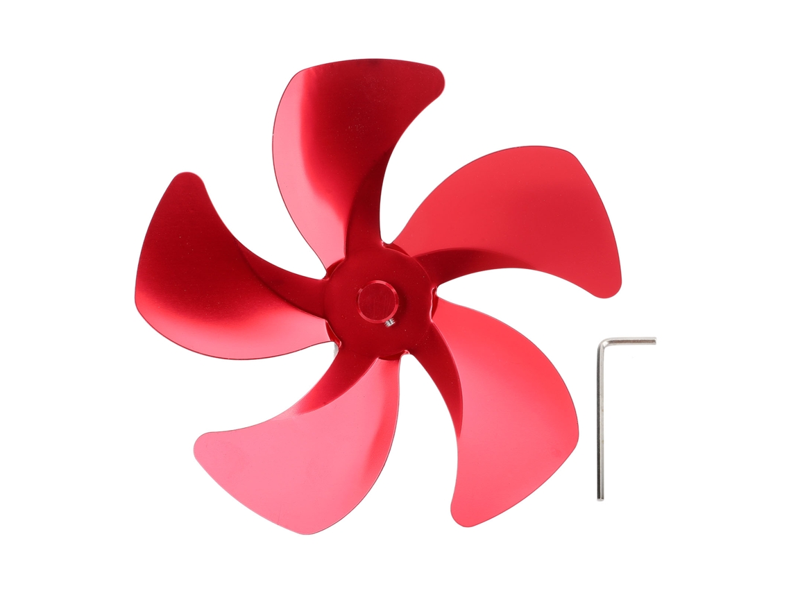 Aspa De Repuesto Para Ventilador De Estufa/chimenea, 5 Aspas, Aleación De Aluminio, Color Rojo.