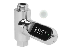 Termómetro para ducha con pantalla LED, autogeneración de energía, monitor de temperatura del agua, medidor de energía inteligente. GOKOCO