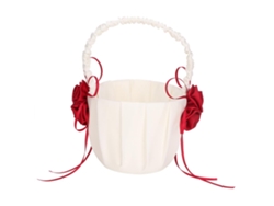 VYLARA Cesta De Flores Para Casamento, Cesta Para Florista Com Camadas 3d E Design Plissado, Cesta Portátil Em Formato De Rosa De Cetim Feita À Mão Para Guar