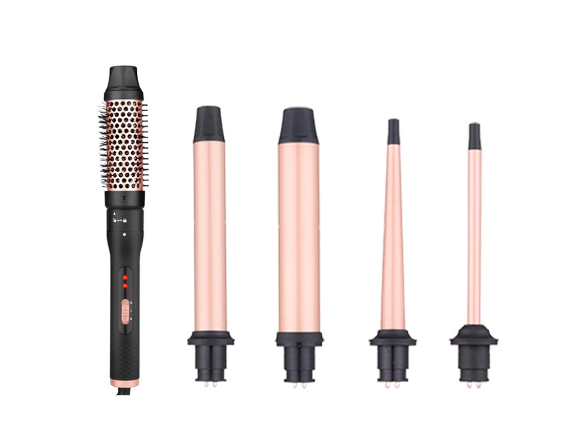 Modelador de Cabello 5 en 1, con Cepillo Térmico y 4 Barras Intercambiables de Cerámica