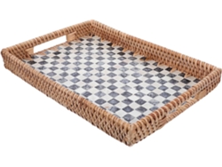 Besportble Bandeja De Documentos Y Ratán Negro 33,00 X 23,00 X 3,50 Cm Pulgadas - Fácil Cuidado: El Polvo Y...