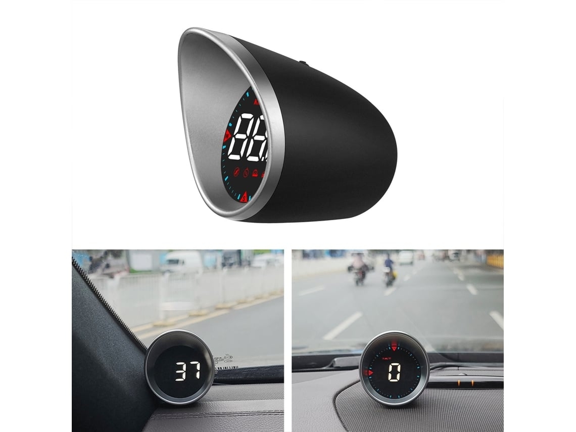 Head-up Display Coche Digital – Velocímetro, Odómetro, Brújula, Ángulo, Alerta Exceso Velocidad