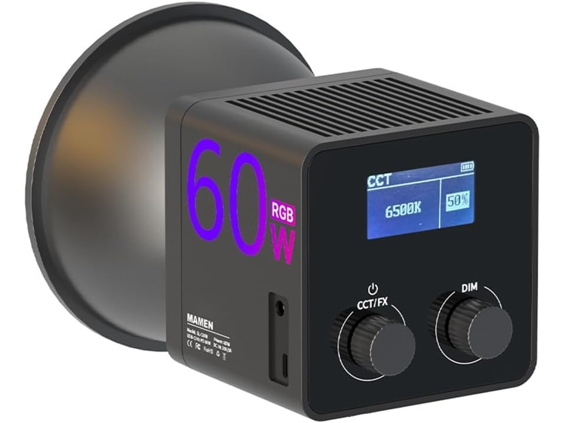 Luz De Relleno De Vídeo Rgb Portátil Cob De 60 W Para Fotografía, 2500