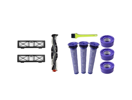 Filtro 6X para Dyson V8, V8, V7 y 1 Juego de cepillo combinado genérico Serie D y cepillo batidor de cerdas para Neato Botvac D3
