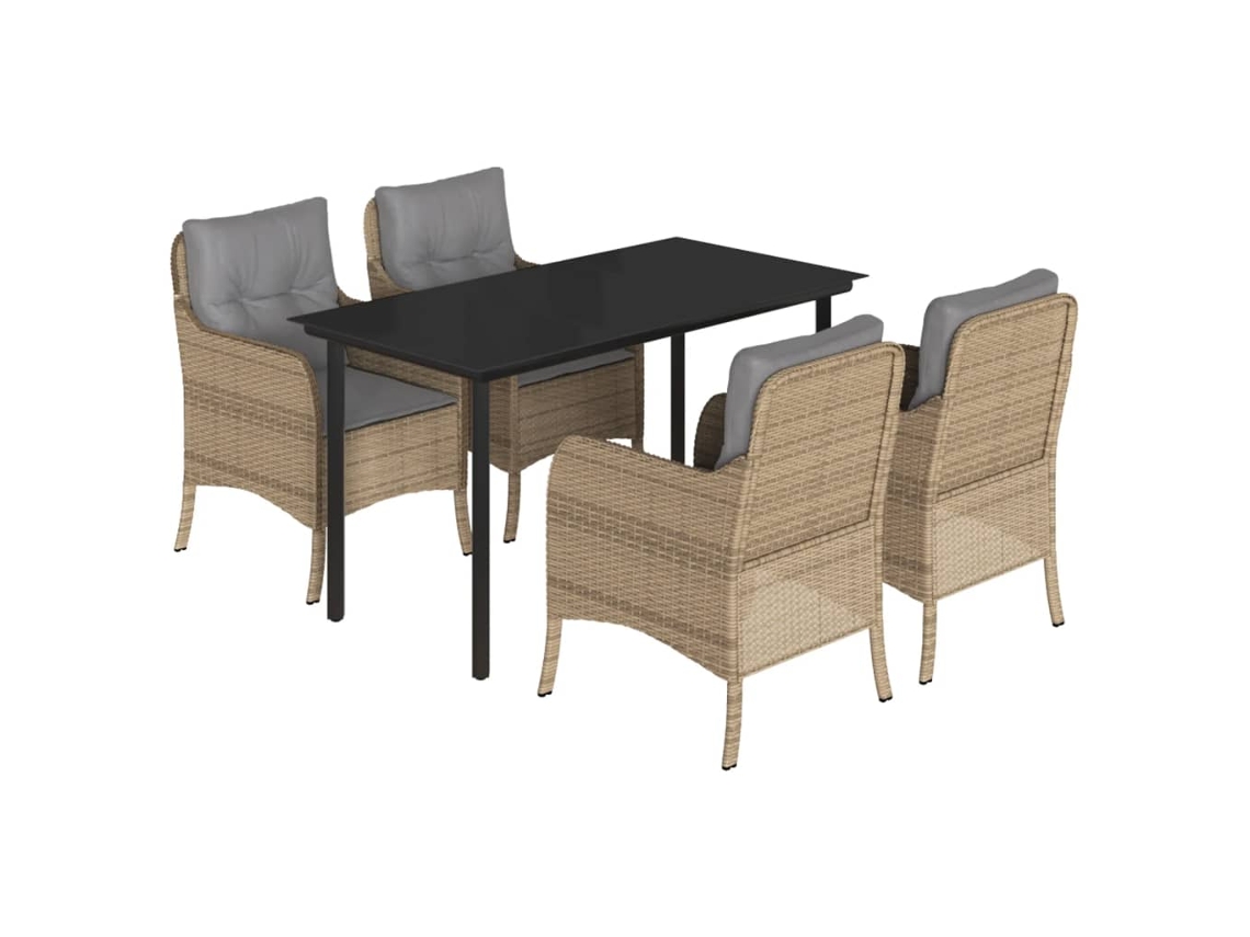 Maison Exclusive - Set Comedor De Jardín 5 Pzas Con Cojines Ratán Sintético Beige