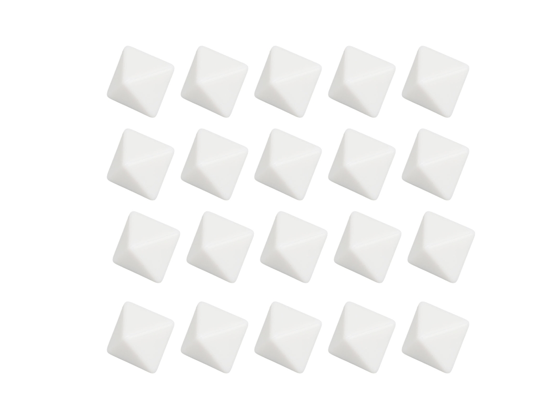 Jinwei-20 Unidades Dados De 8 Caras Plásticos En Blanco Set Diy Para Juegos De Mesa Fiesta Conteo Matemático Enseñanza Blanco