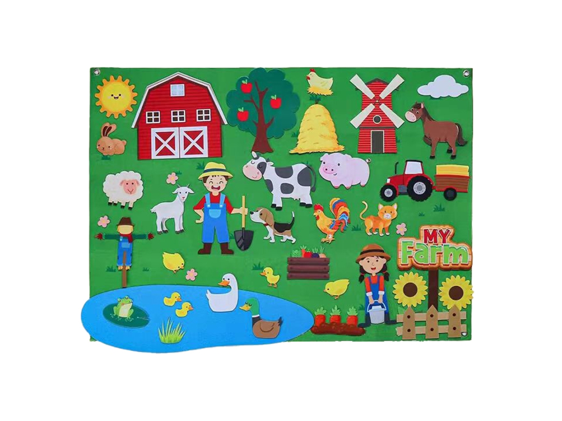 Juguetes De Fieltro Con Forma De Animales De Granja Para El Aprendizaje En La Primera Infancia.
