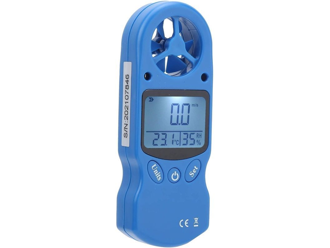 Anemómetro Digital Lcd Ligero Duradero Para Medir Velocidad Viento Temperatura Humedad