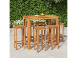 Conjunto de bar de jardín de 7 piezas en madera maciza de acacia DKD Home Decor