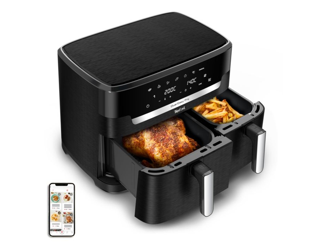 Xxl Dual Easy Fry, Freidora De Aire Xxl Dual, Cocinar Sincronizado, Capacidad 11 L, 8 Personas Ey9428e0 Tefal