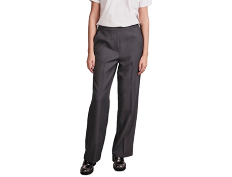 Calça PIECES Calças De Cintura Alta Neva Wide Leg Fit Cinzento S / 30 Mulher