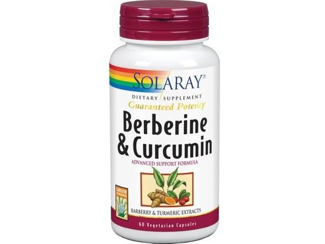 Complemento Alimentar SOLARAY Berberine & Curcumin (60 cápsulas vegetais de 500mg)