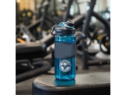 Botella de agua deportiva de plástico de gran capacidad con asa, ideal para hombres y mujeres.