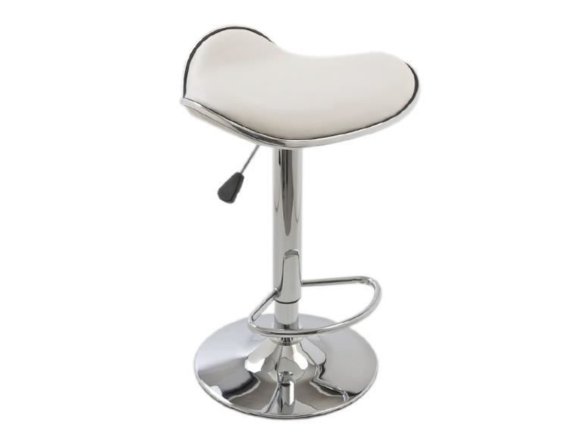 Taburete alto regulable en altura con respaldo blanco Clp Shangai