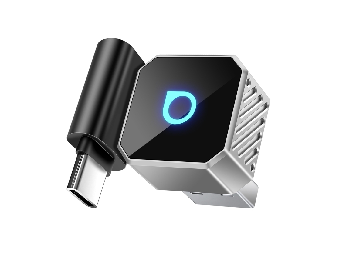 Adaptador USB/USB-C Avizar Mini Ottocast para CarPlay y Android Auto (semiconector plateado)